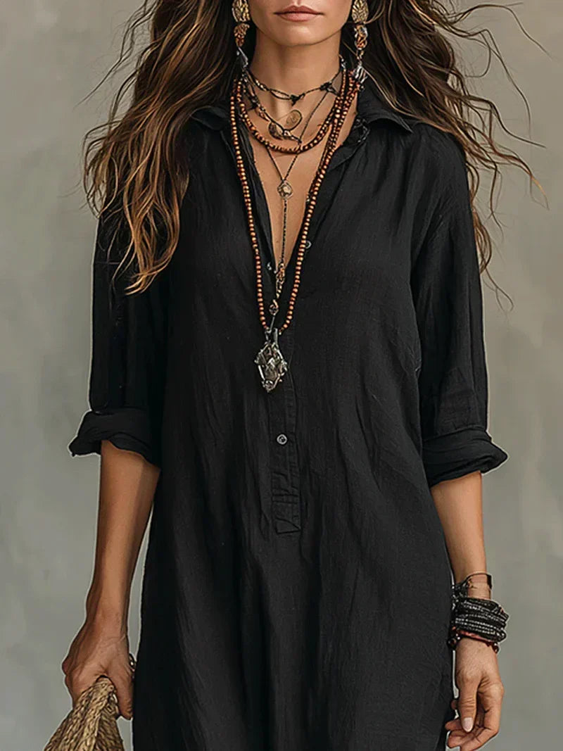 Stevie | Maxi Shirt Dress