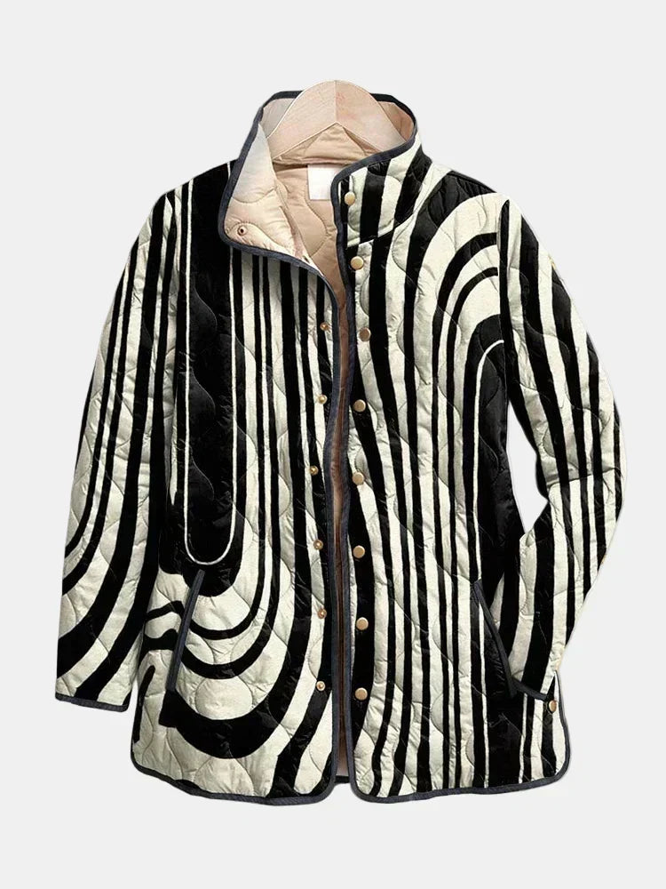 Soraya | Casual Quilted Jacket With Abstract Geometric Design