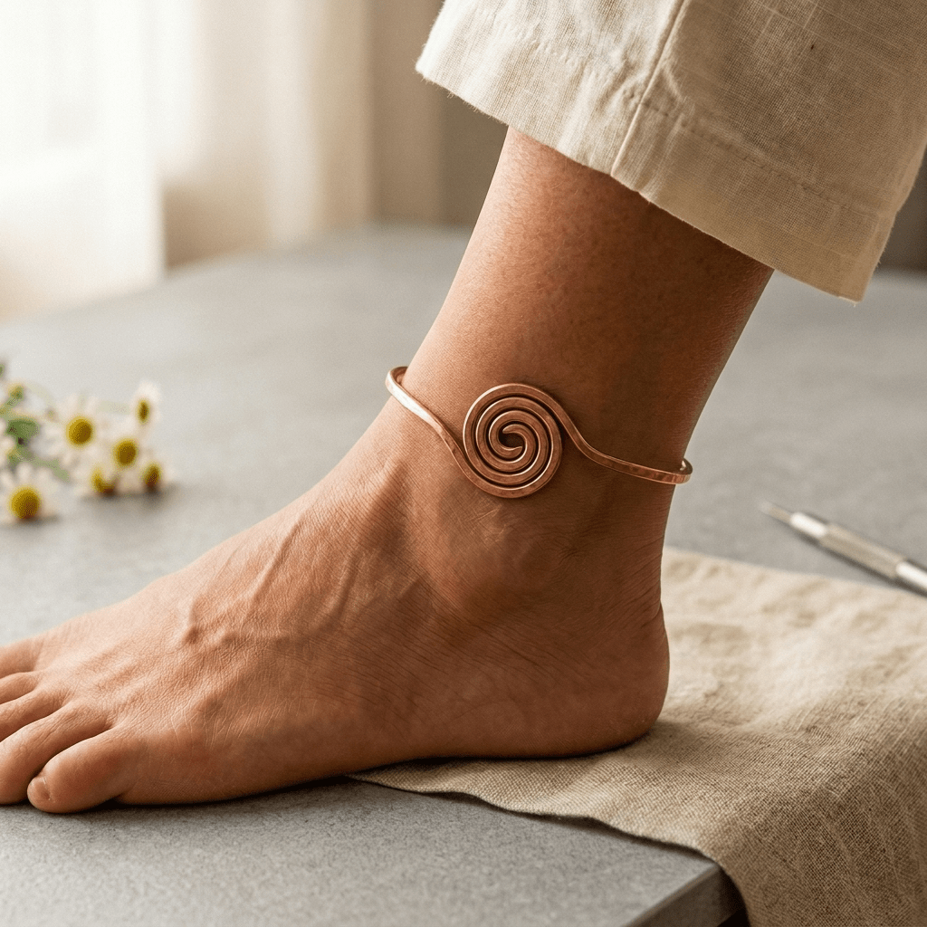 Coil Copper Anklet