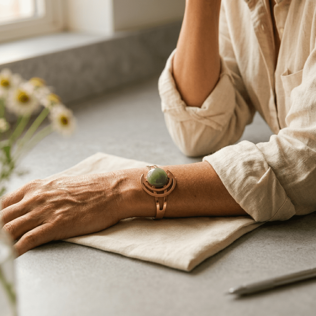 Sphere Green Copper Bracelet