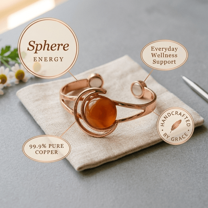 Sphere Orange Copper Bracelet