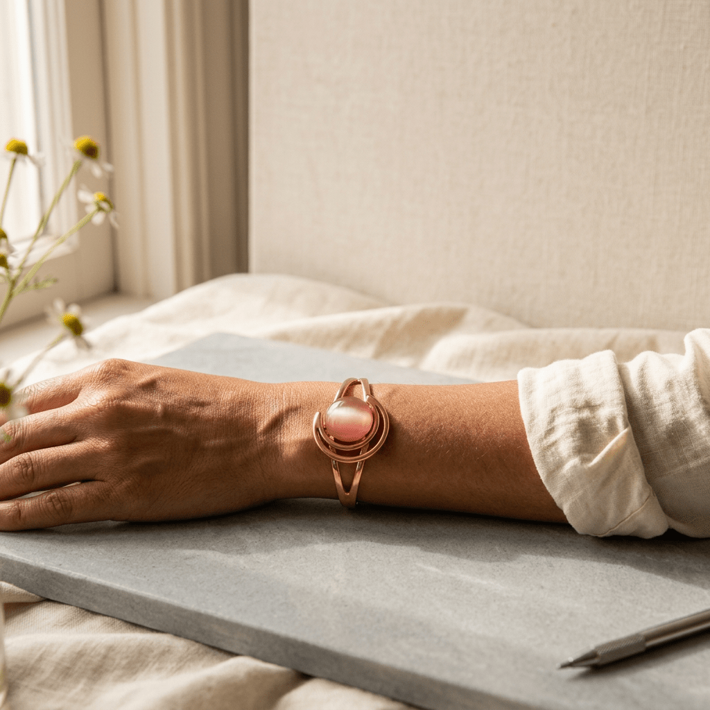 Grace's Sphere Pink Copper Bracelet
