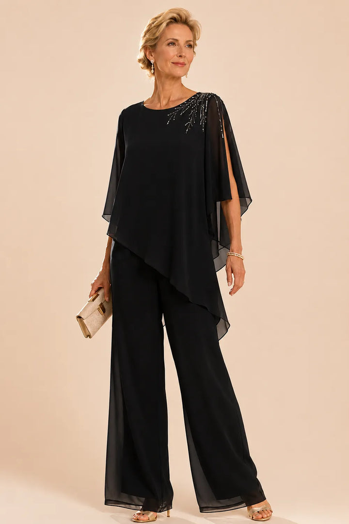 Embellished Chiffon Mother of the Bride Pant Suit