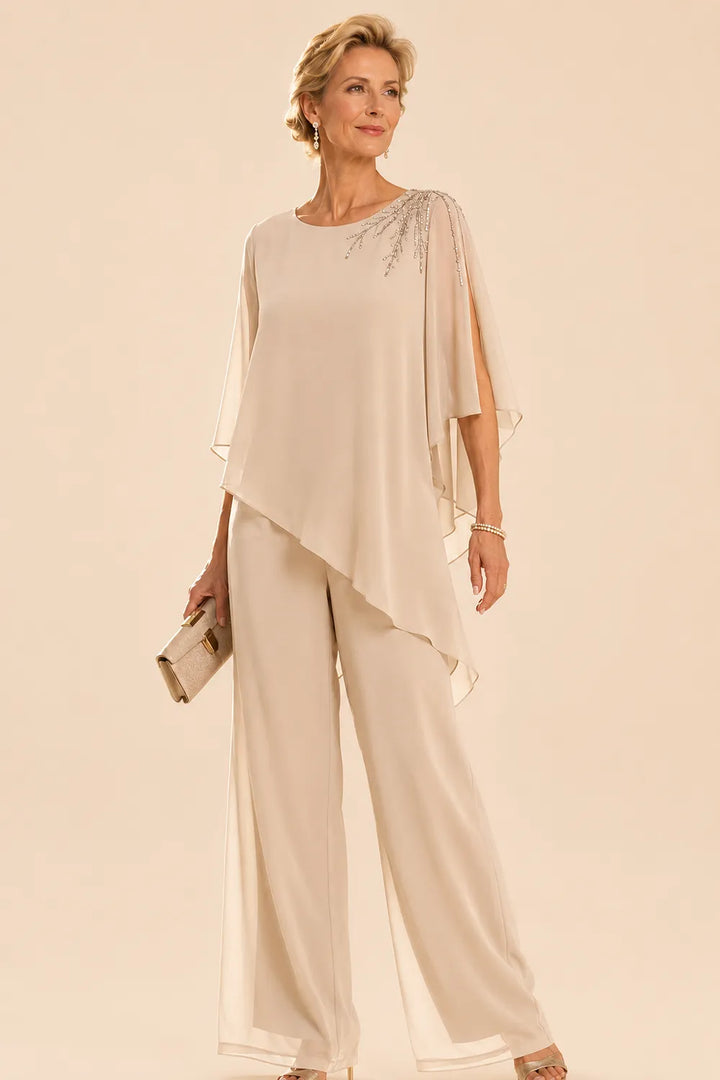 Embellished Chiffon Mother of the Bride Pant Suit