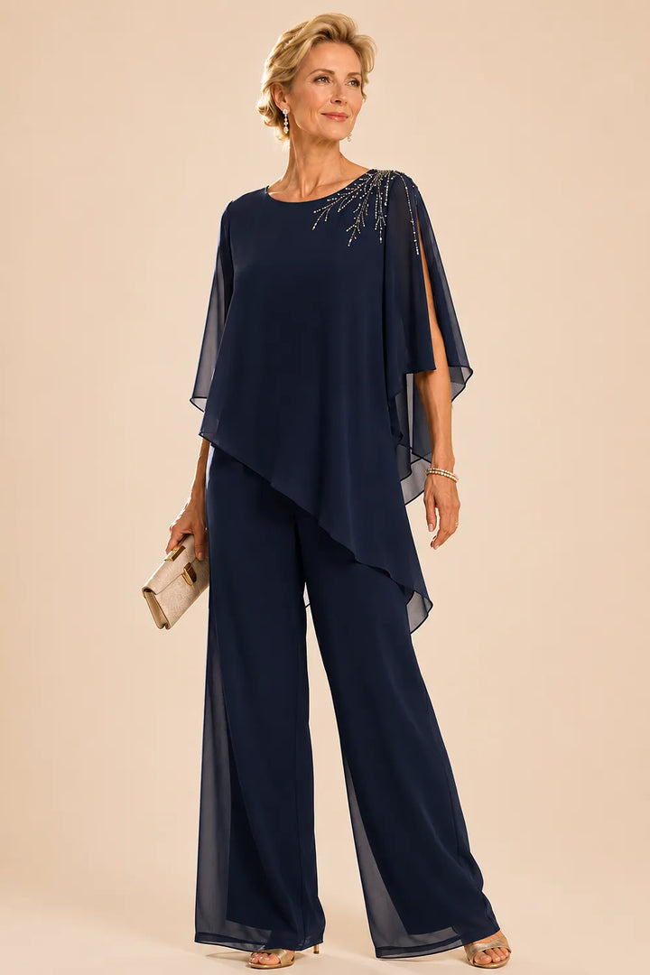 Embellished Chiffon Mother of the Bride Pant Suit