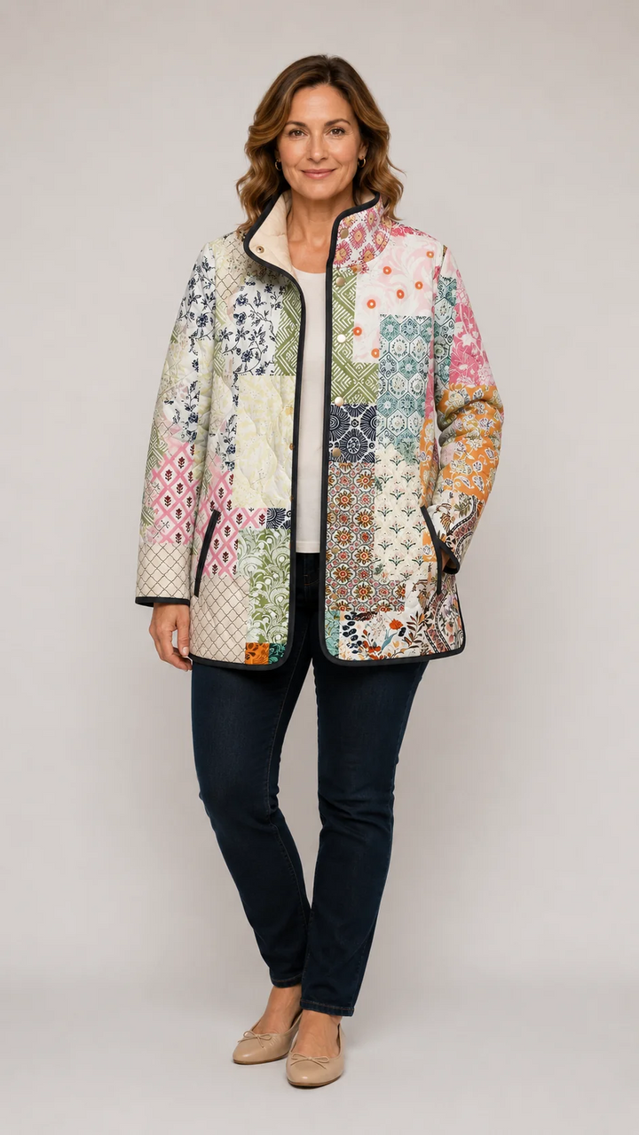 Suri | Casual Floral Print Quilted Jacket