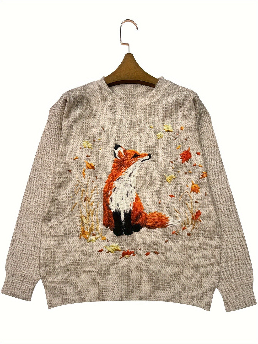 Trendy Sweater with Fox Print - Elisanne