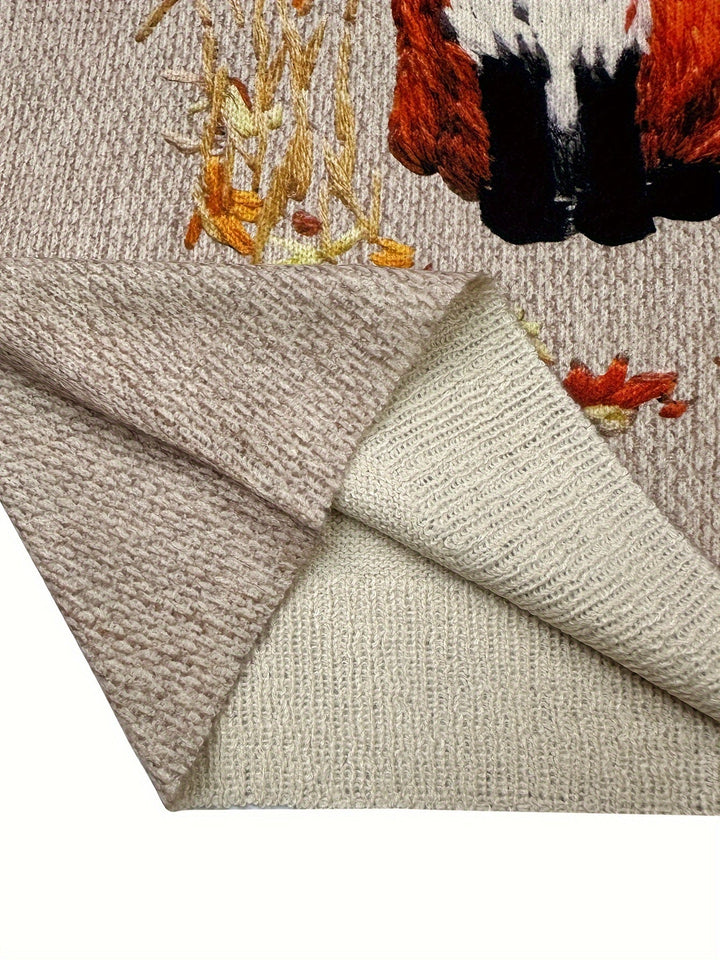 Trendy Sweater with Fox Print - Elisanne