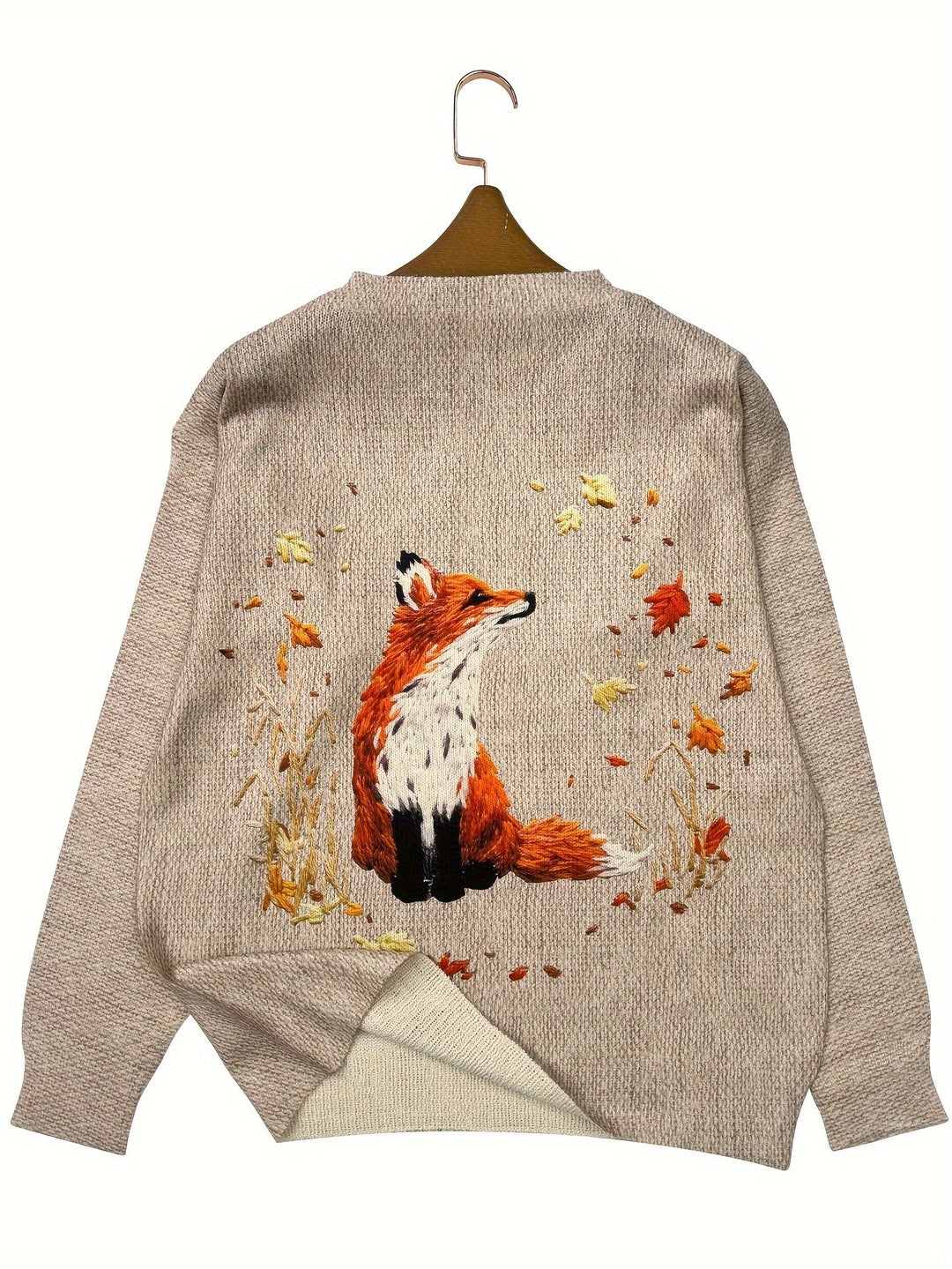 Trendy Sweater with Fox Print - Elisanne