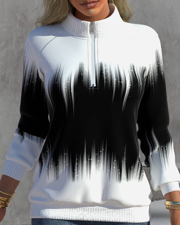 Trendy Women's Sweater with Zip - Aurora