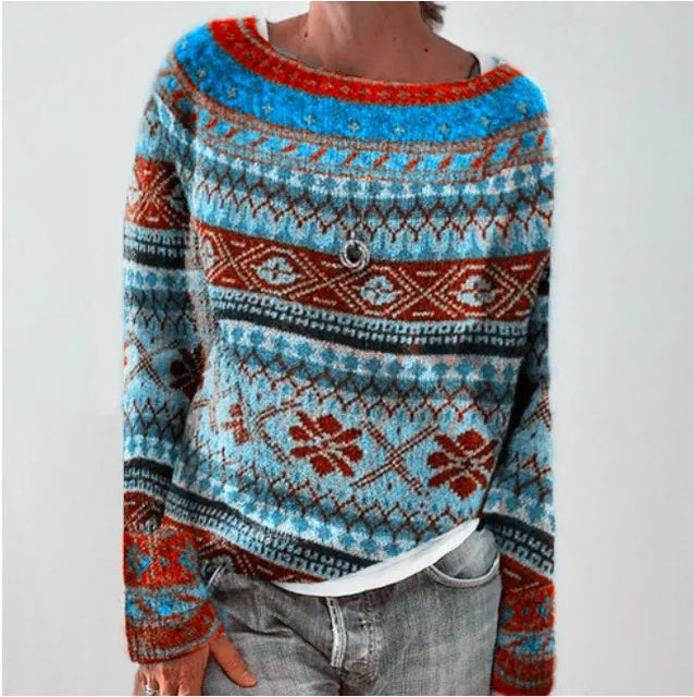 Warm Women's Sweater with Stylish Details - Nova