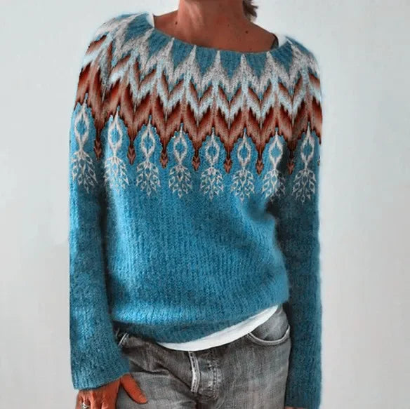 Warm Women's Sweater with Stylish Details - Nova