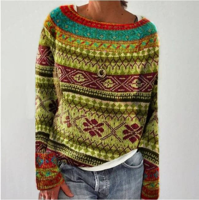 Warm Women's Sweater with Stylish Details - Nova
