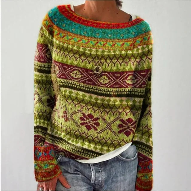 Warm Women's Sweater with Stylish Details - Nova