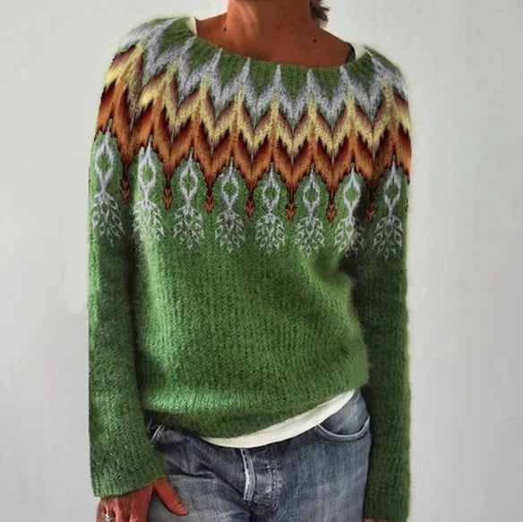 Warm Women's Sweater with Stylish Details - Nova